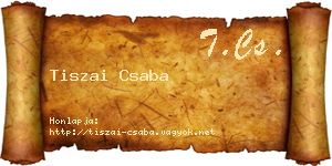 Tiszai Csaba névjegykártya