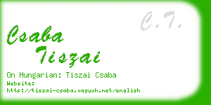 csaba tiszai business card